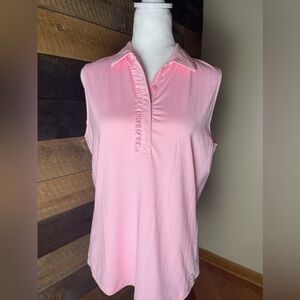 Golftini Light Pink Sleeveless Ruffle Golf Polo Size XL